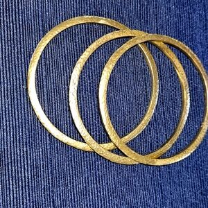 Silpada Hammered Brass Triple Bangle Bracelets